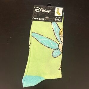 Disney Tinker Bell Crew Socks - Lime Green & Aqua
